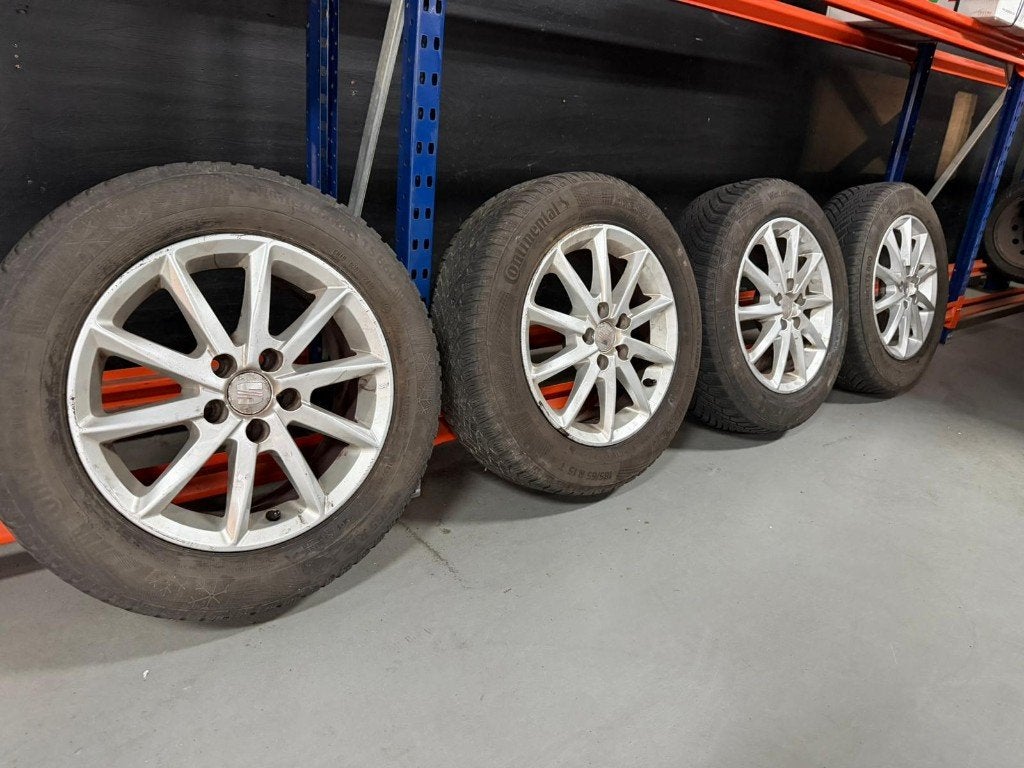 15 inch 5x100 Seat Ibiza velgen met winterbanden, Auto-onderdelen, Banden en Velgen, Ophalen, Gebruikt, 15 inch, Banden en Velgen