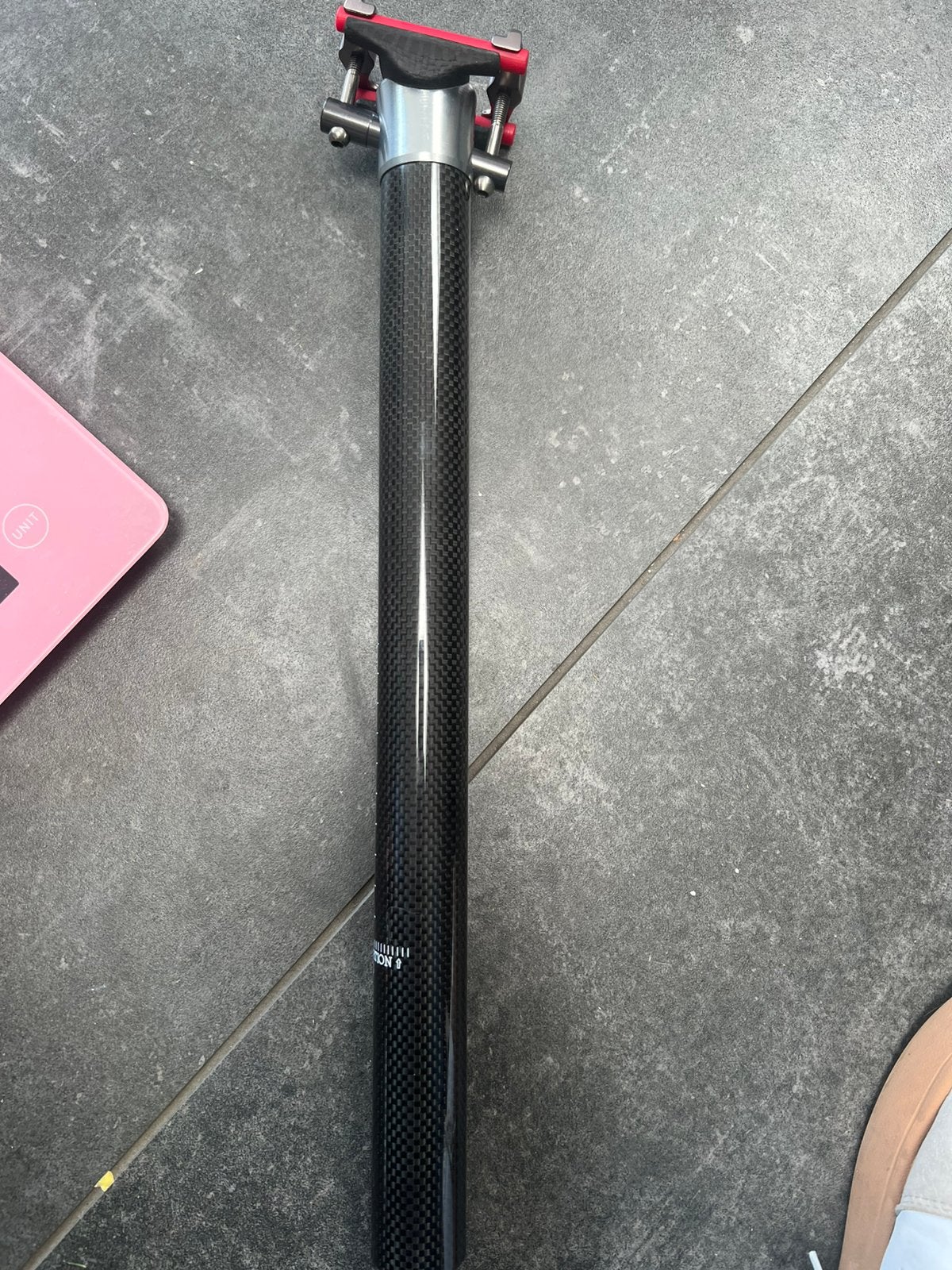 Zadelpen Carbon Titanium 31.6 mm nieuw 208 gram, Ophalen of Verzenden, Zo goed als nieuw, Carbon