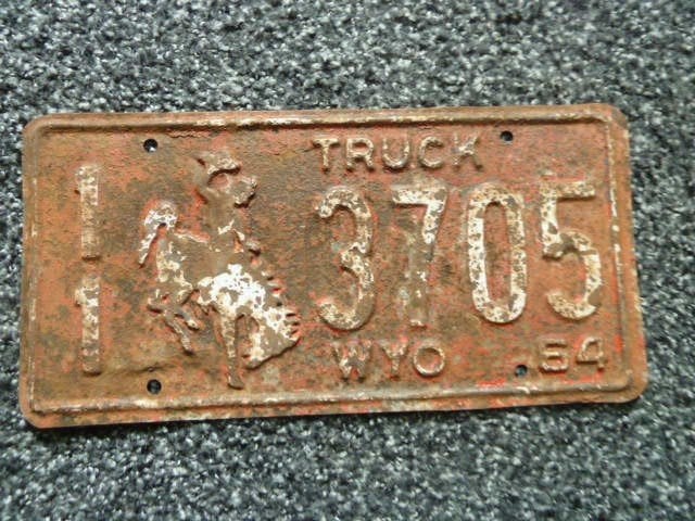 Kentekenplaat licenseplate Wyoming 1964 USA, Verzenden, Gebruikt, Auto's