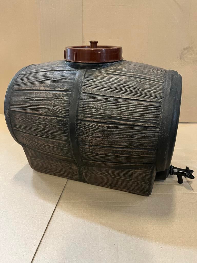 Regenton/drankvat hout look 30L met kraan op standaard, Kunststof, Met kraantje, Nieuw, Ophalen of Verzenden