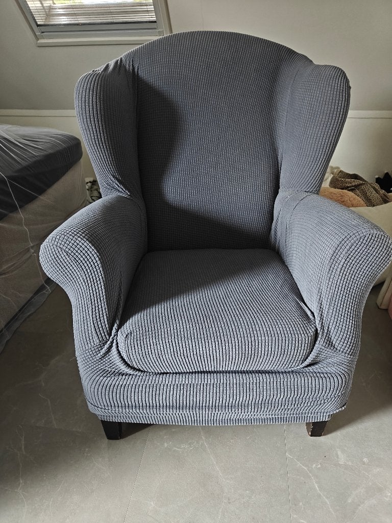 Twee maal een Engelse oorfauteuil, Huis en Inrichting, Stoelen, Ophalen, Overige materialen, Gebruikt, Twee