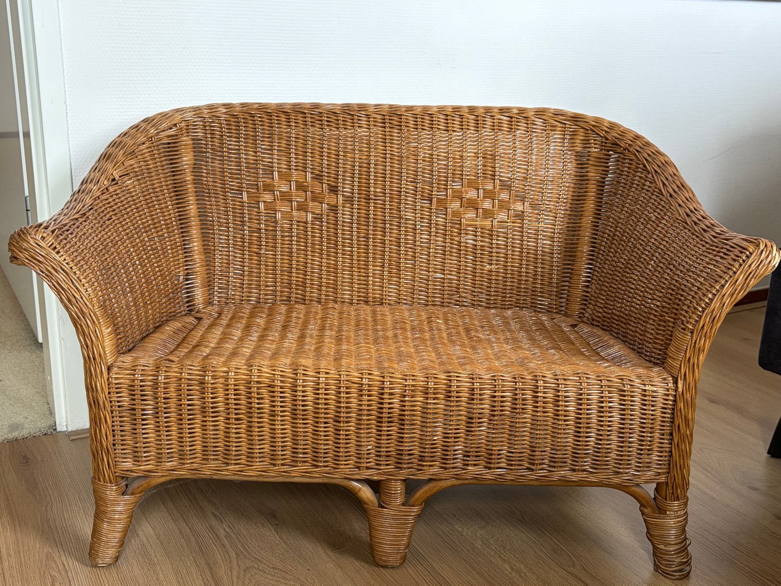 Rotan kinderbankje - 2-persoons - 85 cm breed, Ophalen, Gebruikt, Overige typen