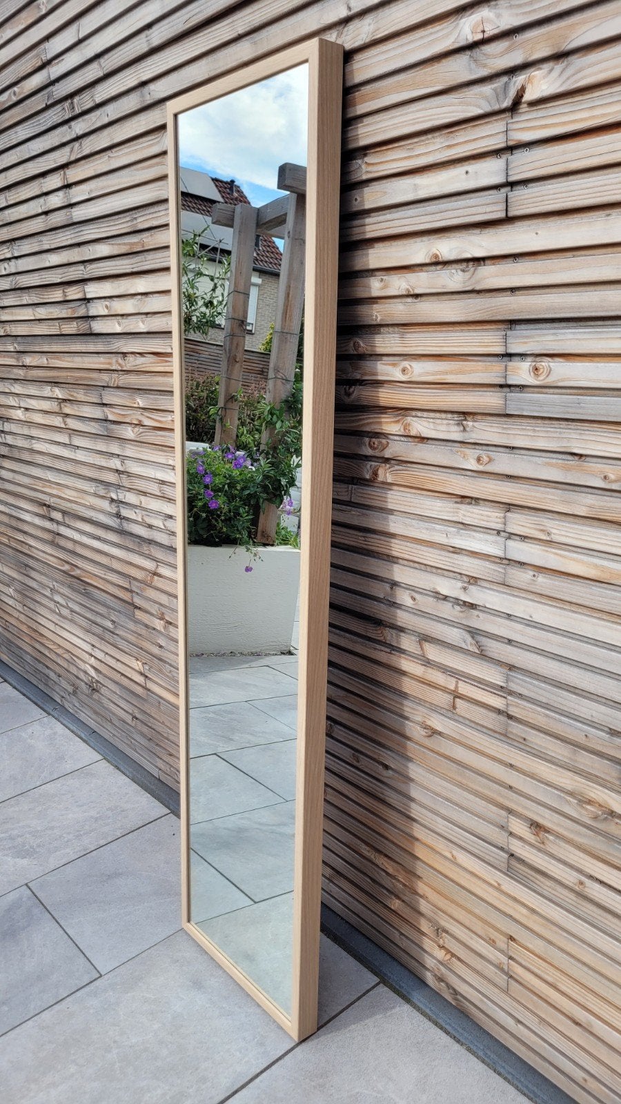 IKEA STAVE Spiegel 160x40 cm met houten lijst, Ophalen, Rechthoekig, Minder dan 50 cm, 150 tot 200 cm
