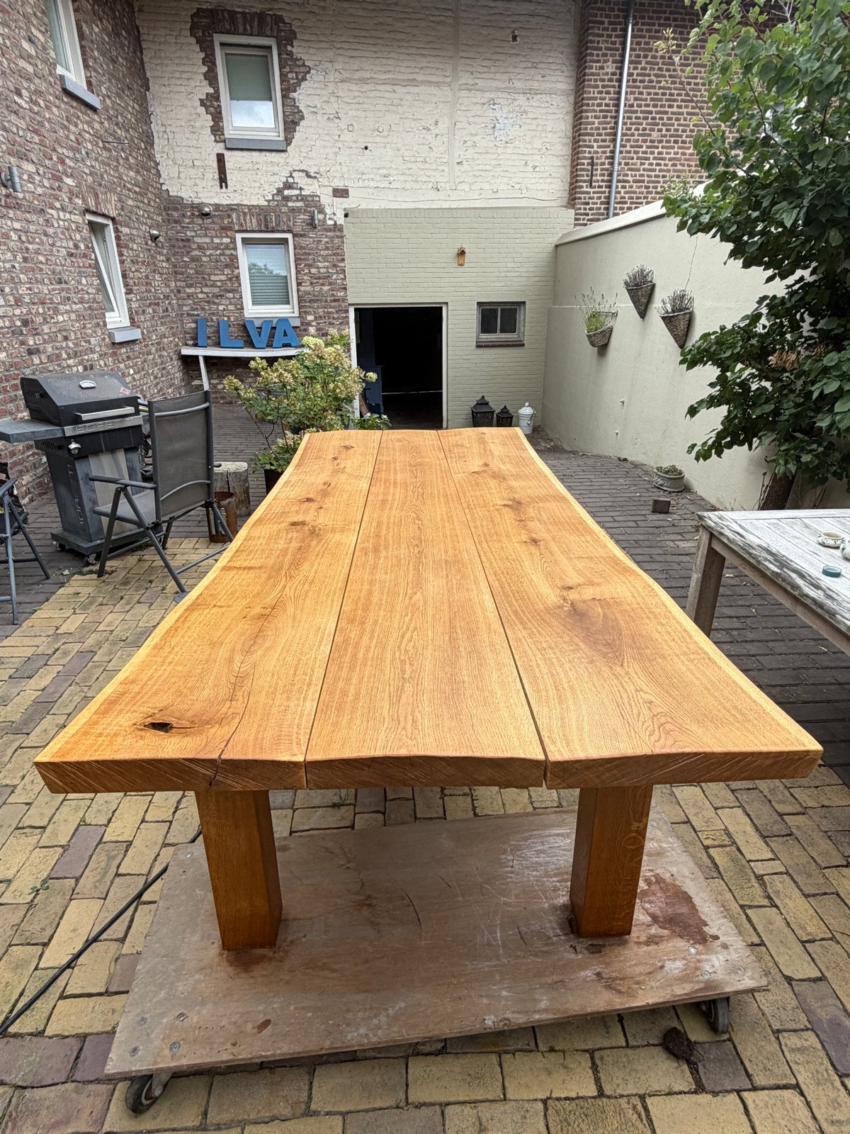 Massieve Eikenhouten Eettafel - Handgemaakt, 100 tot 150 cm, Eikenhout, 200 cm of meer, Ophalen of Verzenden