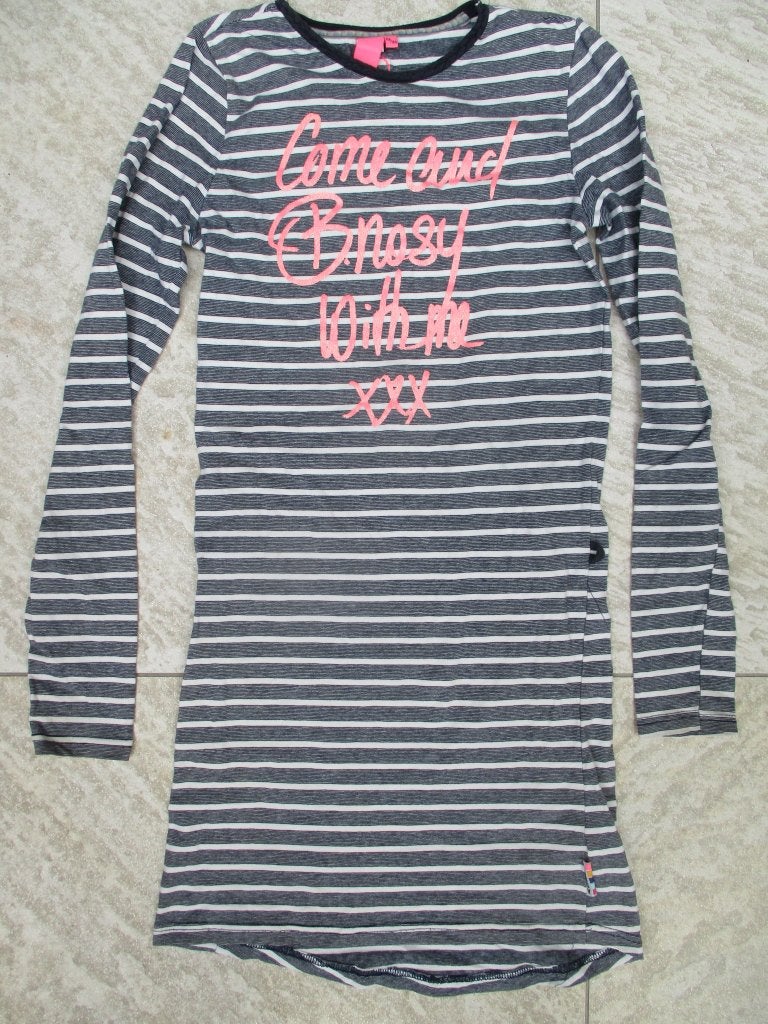 B. Nosy jurk donker blauw / wit gestreept maat 158 jurkje, Gebruikt, B.Nosy, Meisje, Ophalen of Verzenden
