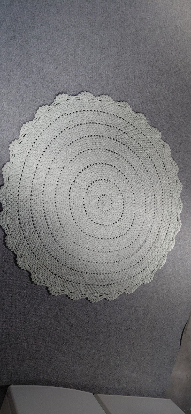 Rond gehaakt vloerkleed mintgroen 120cm, Rond, Ophalen of Verzenden, Zo goed als nieuw, Groen