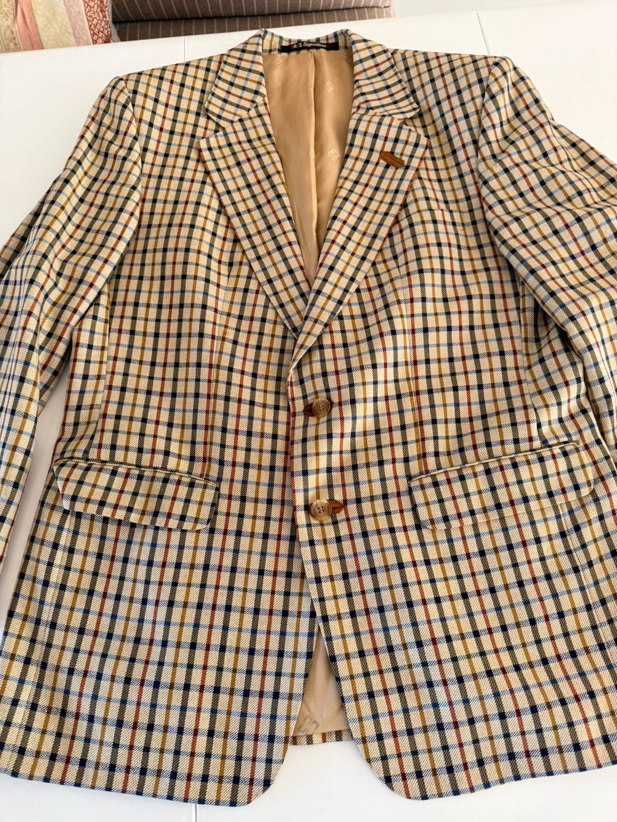 Daks signature Tweed colbert wol zijde mohair mt 52 zgan, Kleding | Heren, Kostuums en Colberts, Ophalen, Zo goed als nieuw, Maat 52/54 (L)