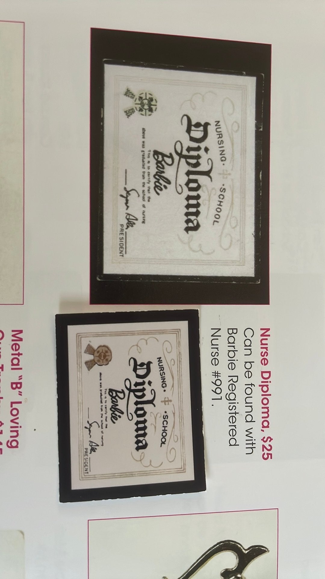 Barbie vintage Registered Nurse Diploma Vhtf, Verzamelen, Ophalen of Verzenden, Zo goed als nieuw