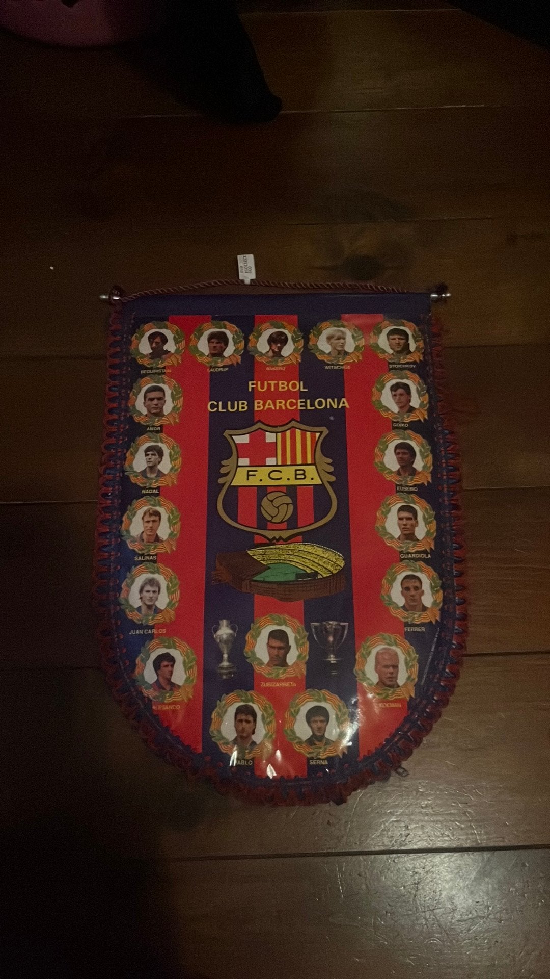 Vintage FC Barcelona wimpel jaren 90, Ophalen of Verzenden, Gebruikt, Buitenlandse clubs, Vaantje of Sjaal
