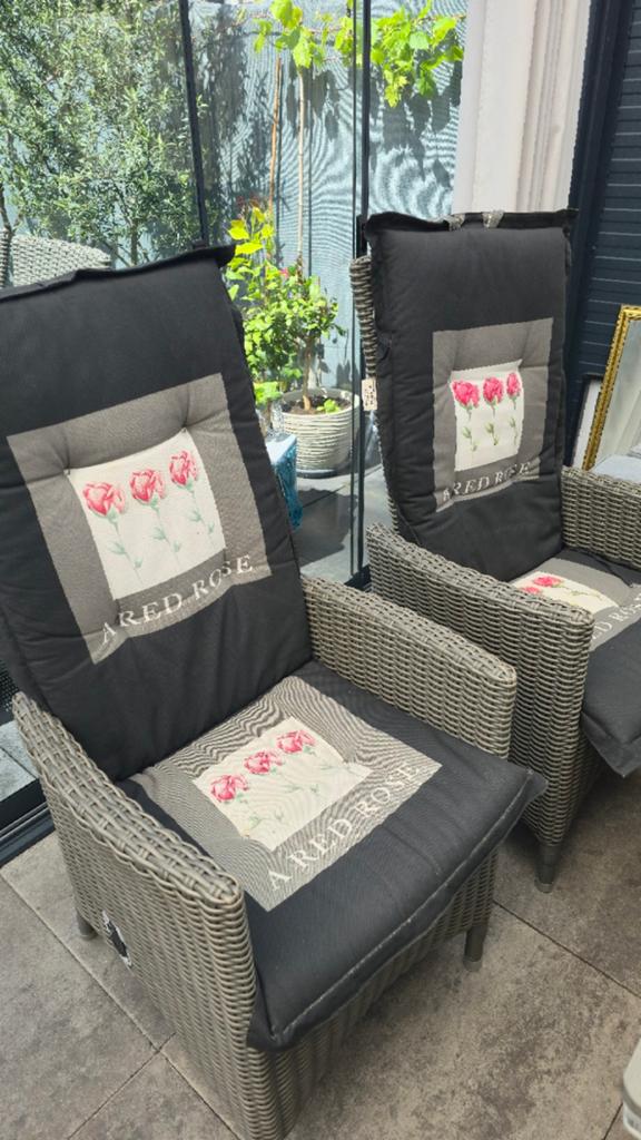 Tuinstoelkussens (gebruikt, goede staat), Tuin en Terras, Tuinmeubel-accessoires, Ophalen, Gebruikt