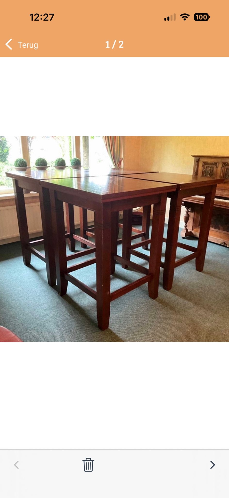 Bartafels / statafels te koop, Ophalen, Gebruikt, 100 tot 150 cm, 50 tot 100 cm