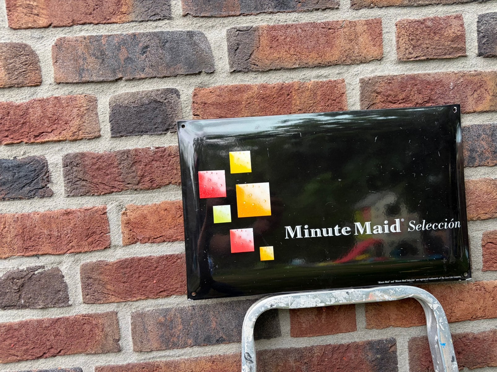 Minute maid emaille reclamebord, Ophalen of Verzenden, Zo goed als nieuw, Reclamebord