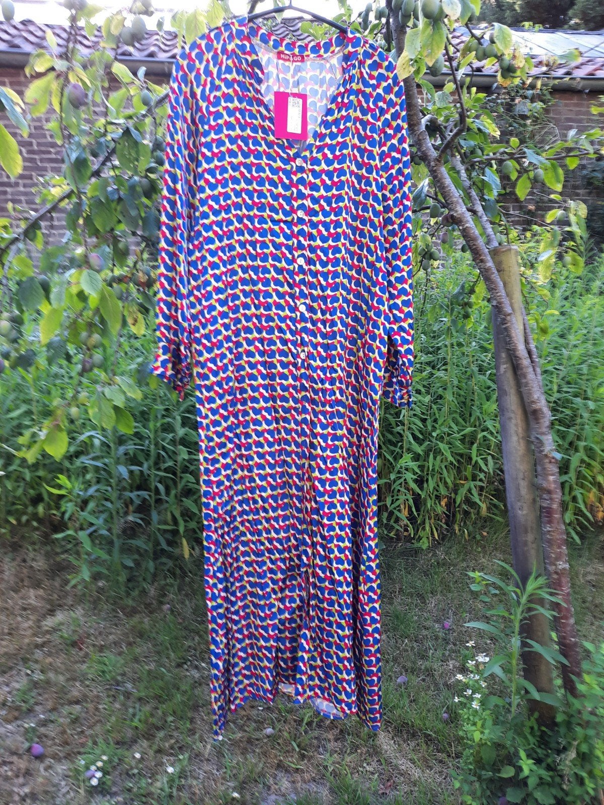 Jurk met blauwe hartjes, Ophalen of Verzenden, Zo goed als nieuw, Blauw
