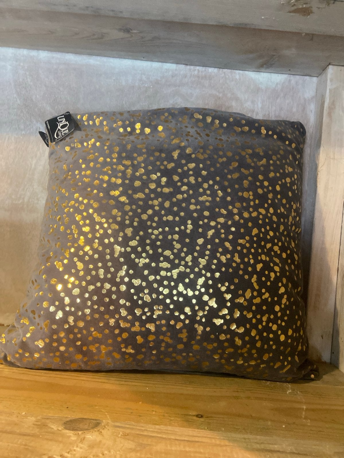 Sierkussen met gouden stippen, Meerkleurig, Met print, Vierkant, Ophalen of Verzenden
