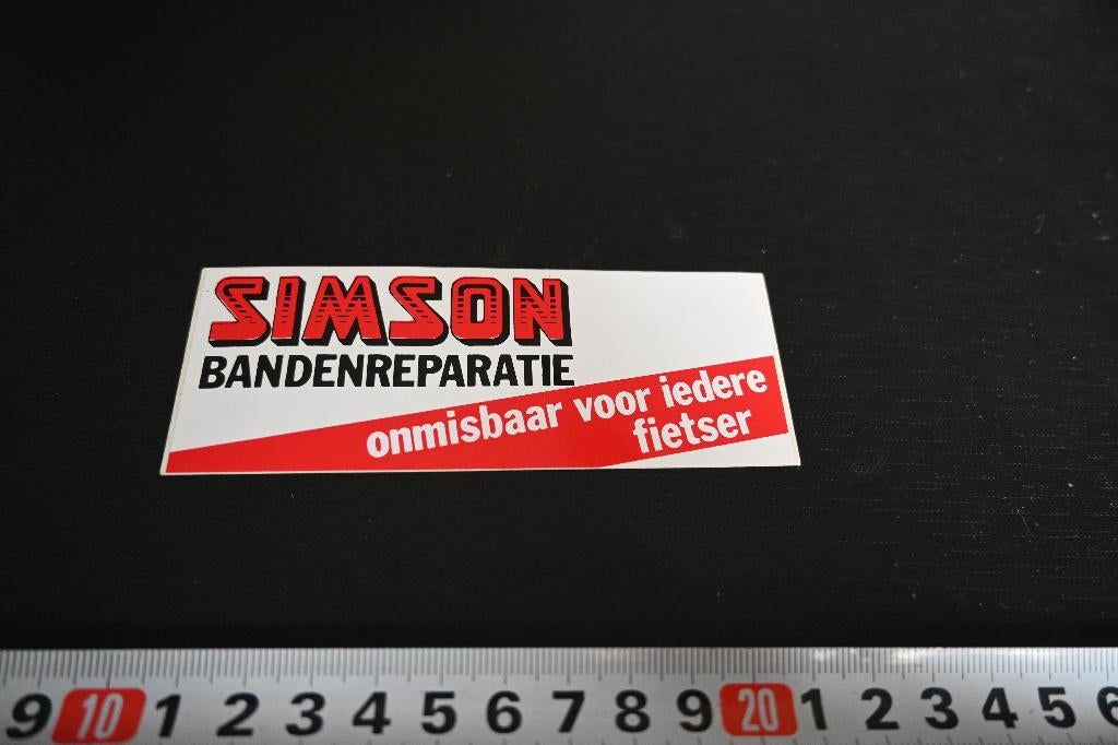 sticker SIMSON bandenreparatie onmisbaar voor iedere fietser, Verzamelen, Ophalen, Zo goed als nieuw