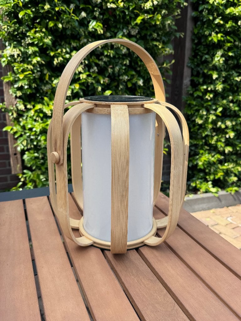 Nordlux Bob-to-Go tuinlamp – Bamboe – Ibiza style - Solar, Tuin en Terras, Zonne-energie, Minder dan 50 watt, Staande lamp, Ophalen of Verzenden
