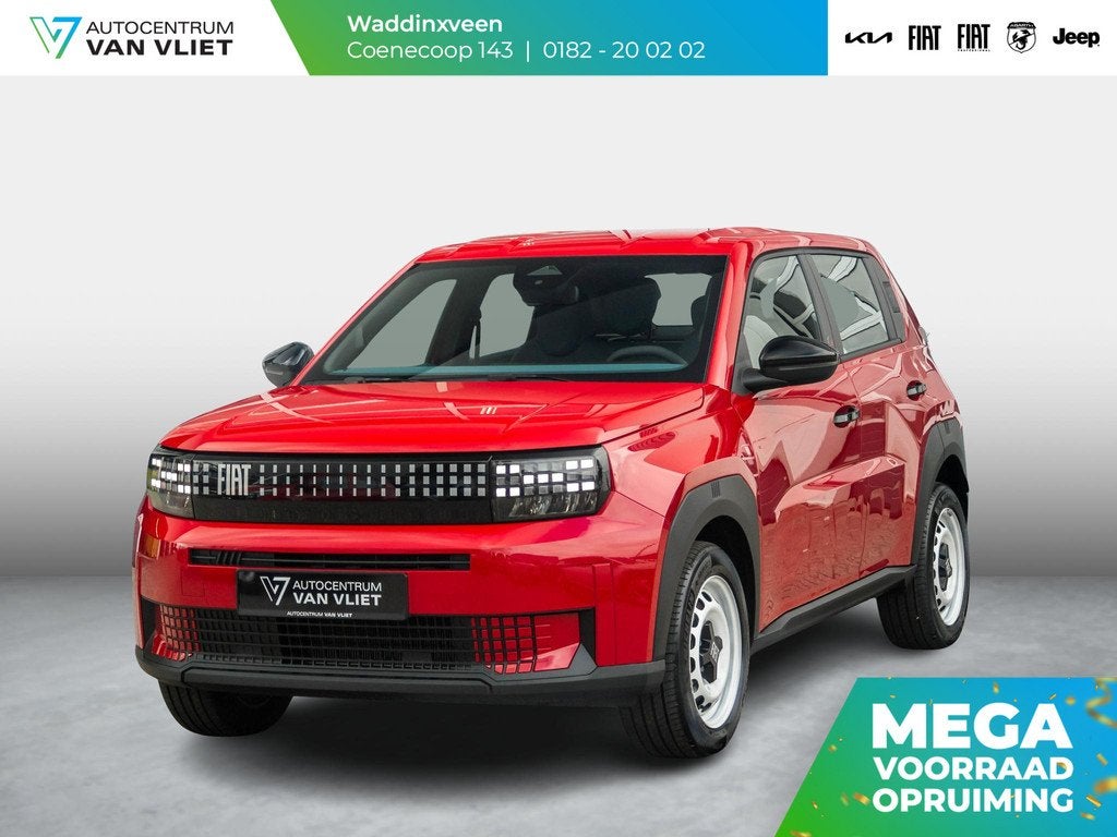 Fiat Grande Panda Red 11 kW 44 kWh | Uit voorraad leverbaar, Auto's, Fiat, Stof, Gebruikt, Huisgarantie, Panda