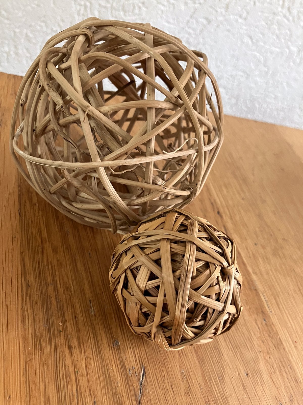 Z.g.a.n/rieten ballen groot en klein/decoratie, Rotan, Ophalen of Verzenden, Zo goed als nieuw, 6 cm