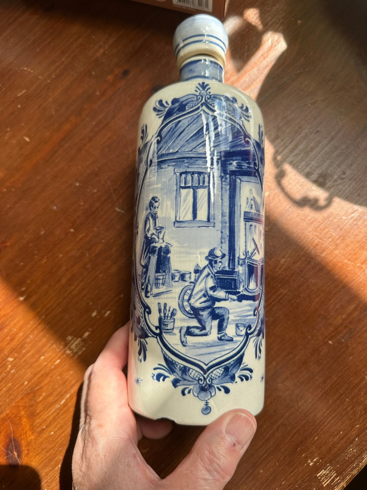 Aardewerk Fles Sikkens autolakken Delfts blauw, Ophalen of Verzenden, Gebruiksvoorwerp