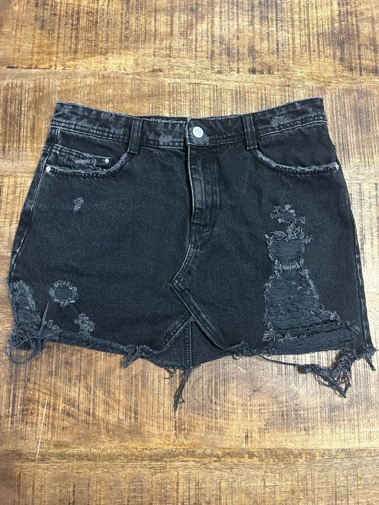 Zara Trafaluc zwarte denim minirok destroyed Y2K M 38, Kleding | Dames, Maat 38/40 (M), Ophalen of Verzenden, Zo goed als nieuw