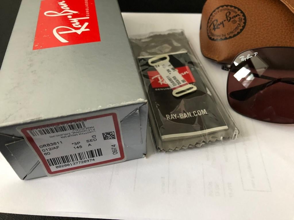 ORIGINELE Ray Ban ZONNEBRIL RB3611 3P 145 GEPOLARISEERD, Ophalen of Verzenden, Zo goed als nieuw, Bruin, Ray-Ban