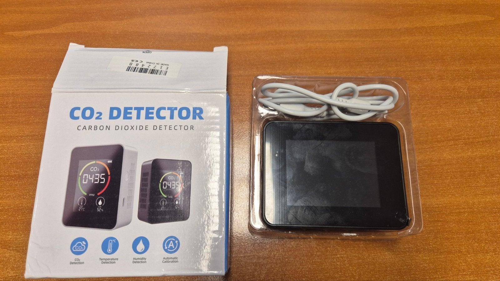 CO2 Detector - Luchtkwaliteitsmeter met Temp/Vochtigheid, Doe-het-zelf en Verbouw, Meetapparatuur, Nieuw, Ophalen of Verzenden