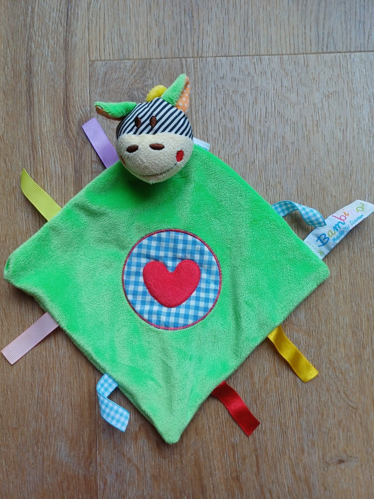 knuffeldoekje groen rood hartje labeldoekje ezel paard, Ophalen of Verzenden, Zo goed als nieuw, Paard