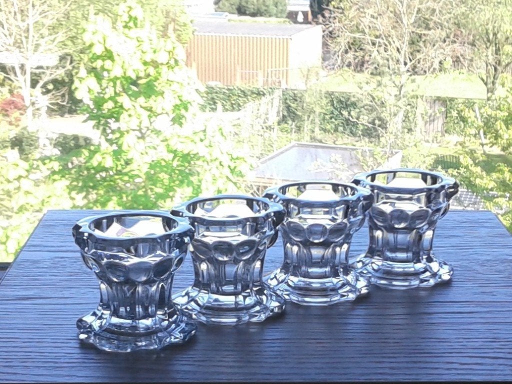 Kandelaars / Sfeerlichten (2x2) VCM Reims Art Deco Vintage, Ophalen of Verzenden, Glas