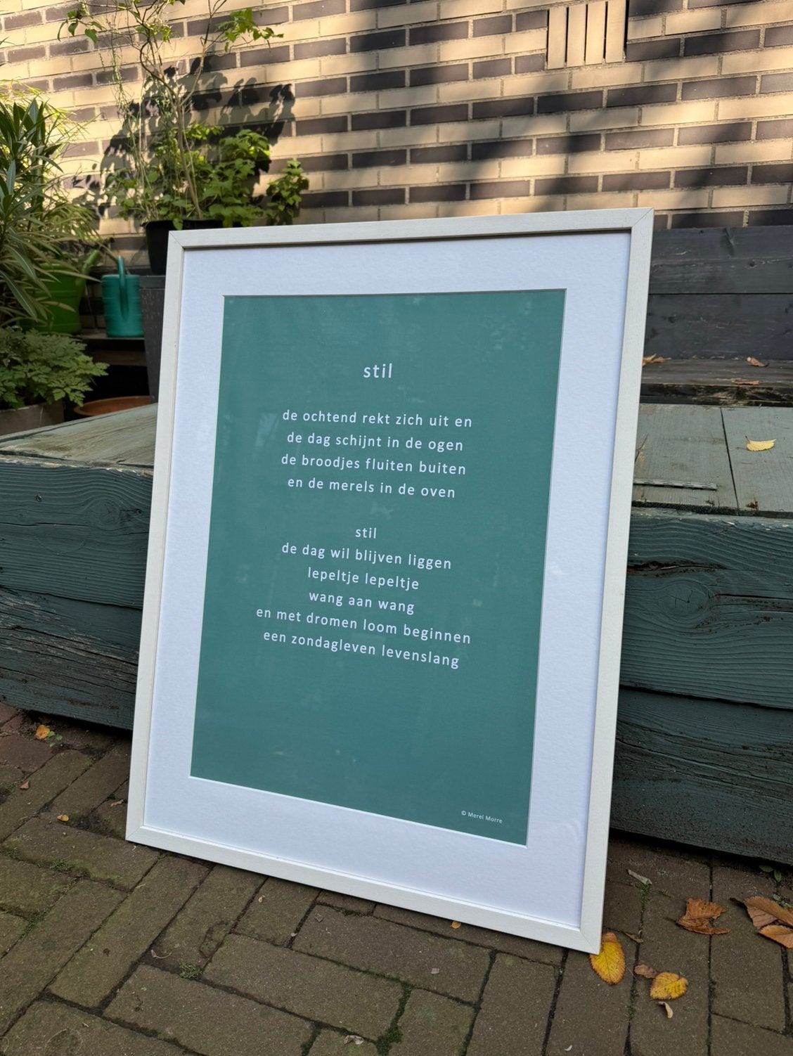 Schilderij/Wanddecoratie met Gedicht - Merel Morre, Ophalen, Zo goed als nieuw, Schilderij