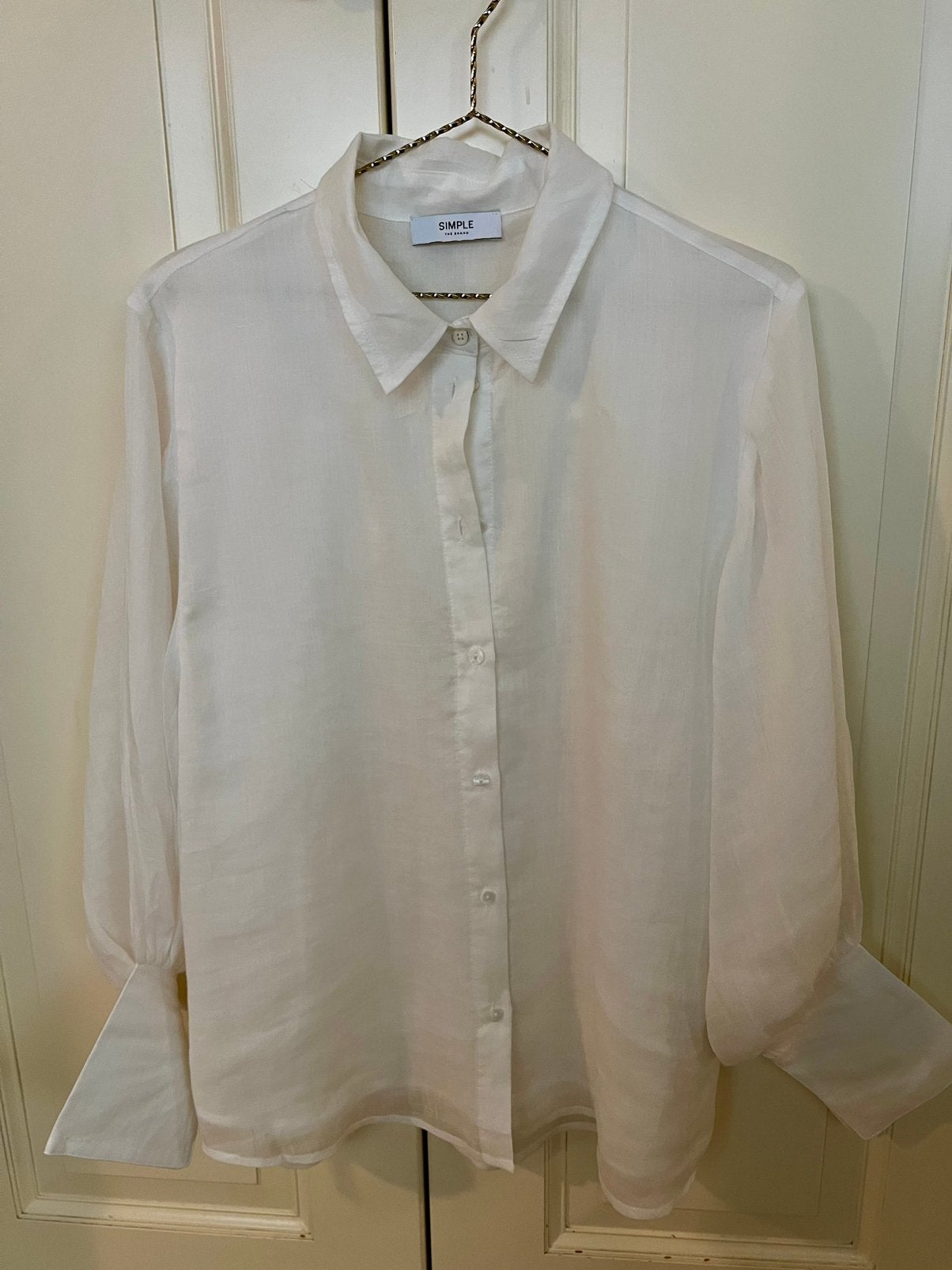 Linnen blouse Simple maat M, Verzenden, Zo goed als nieuw, Maat 38/40 (M), Wit