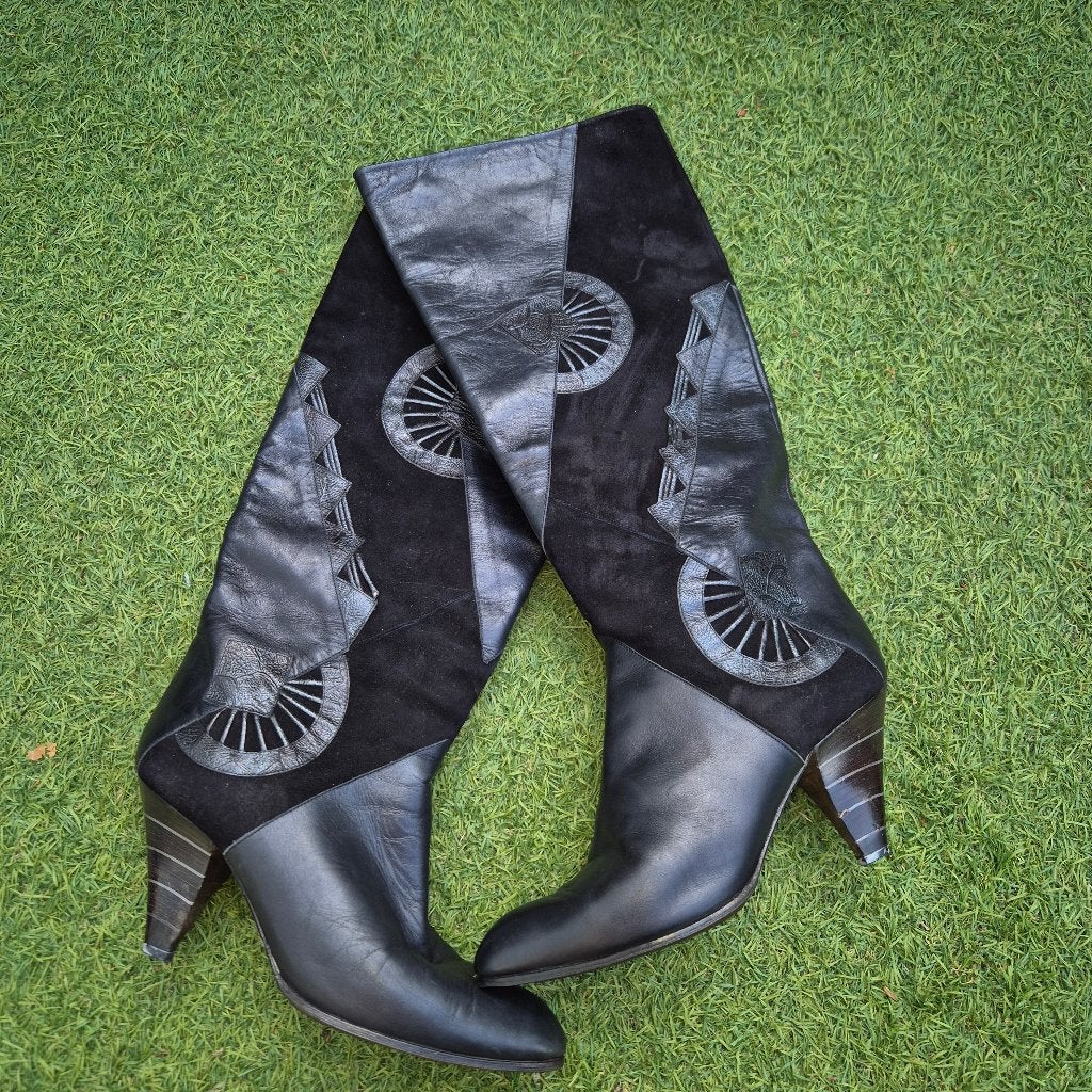 Vintage dames laarzen maat 38, Kleding | Dames, Schoenen, Hoge laarzen, Zwart, Ophalen of Verzenden, Onbekend