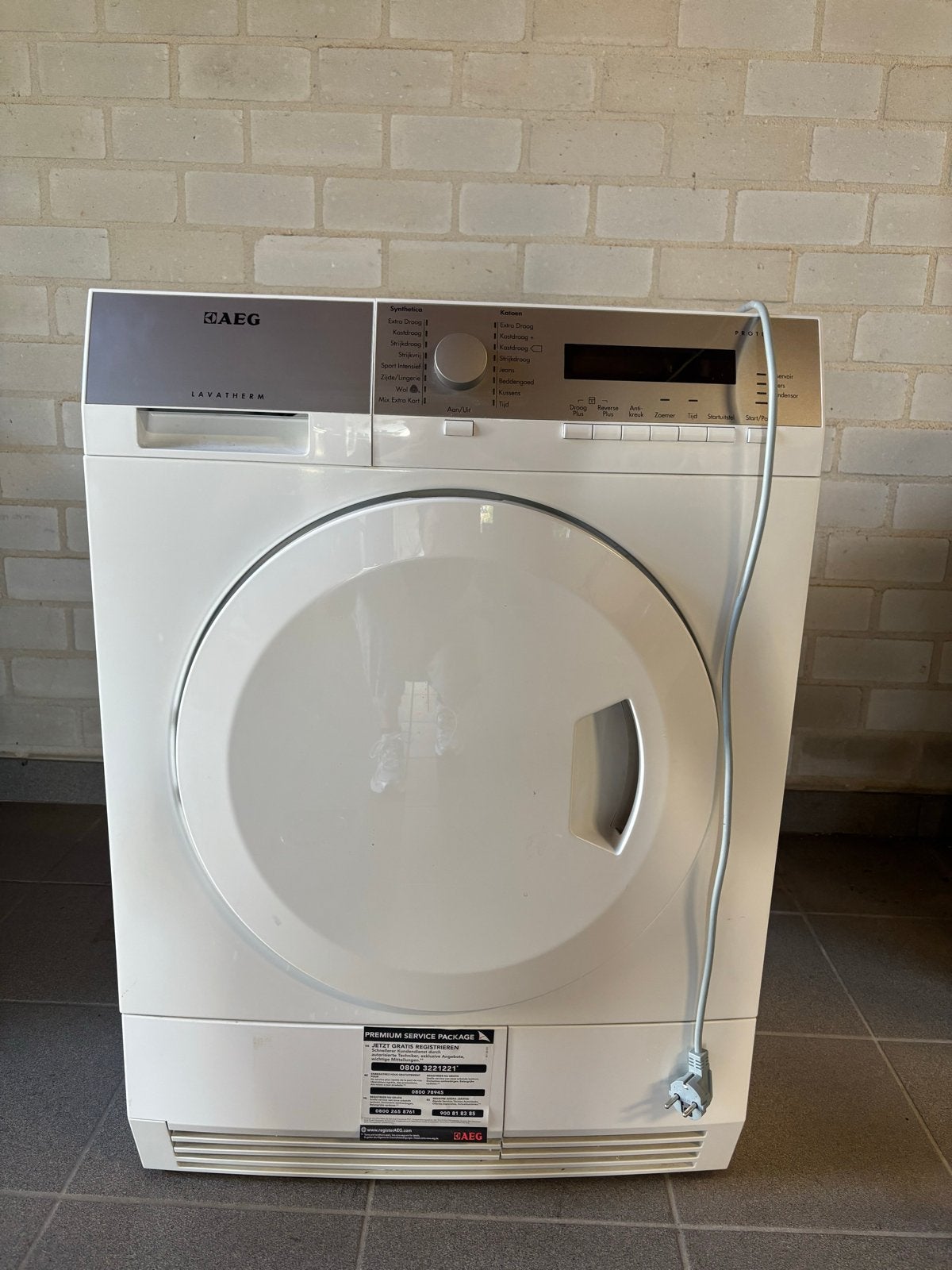 AEG Protex droger - Zo goed als nieuw, Ophalen, 6 tot 8 kg, Zo goed als nieuw, Voorlader