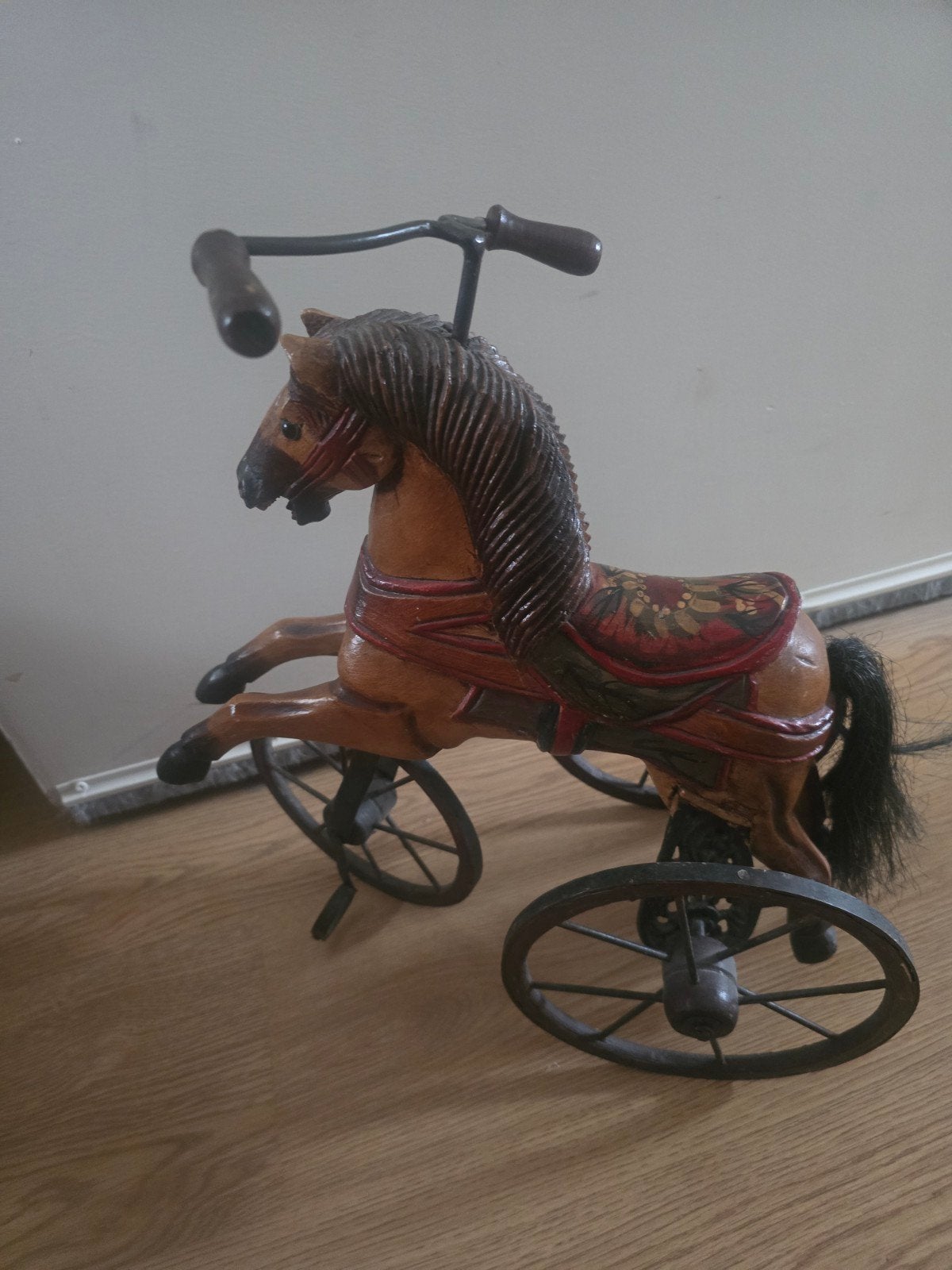 Decoratief houten paard op wielen - Vintage stijl, Ophalen of Verzenden, Gebruikt