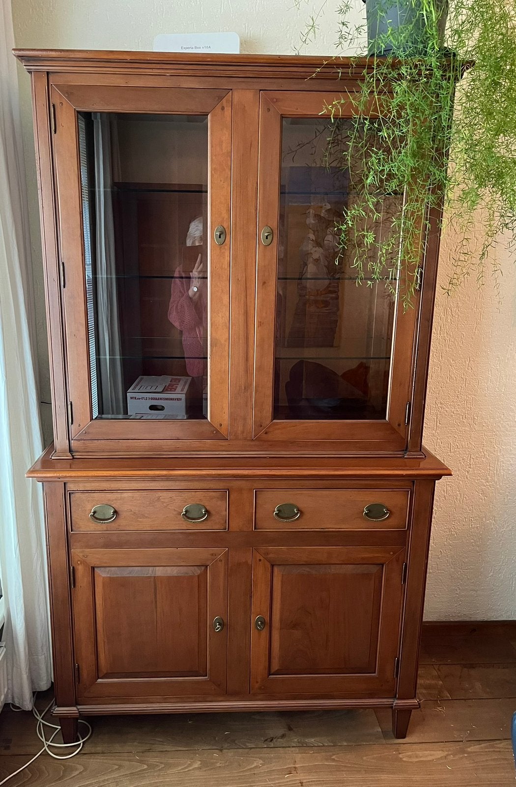 Prachtige vitrinekast, Huis en Inrichting, Ophalen, 100 tot 150 cm, Klassiek, Met lade(s)