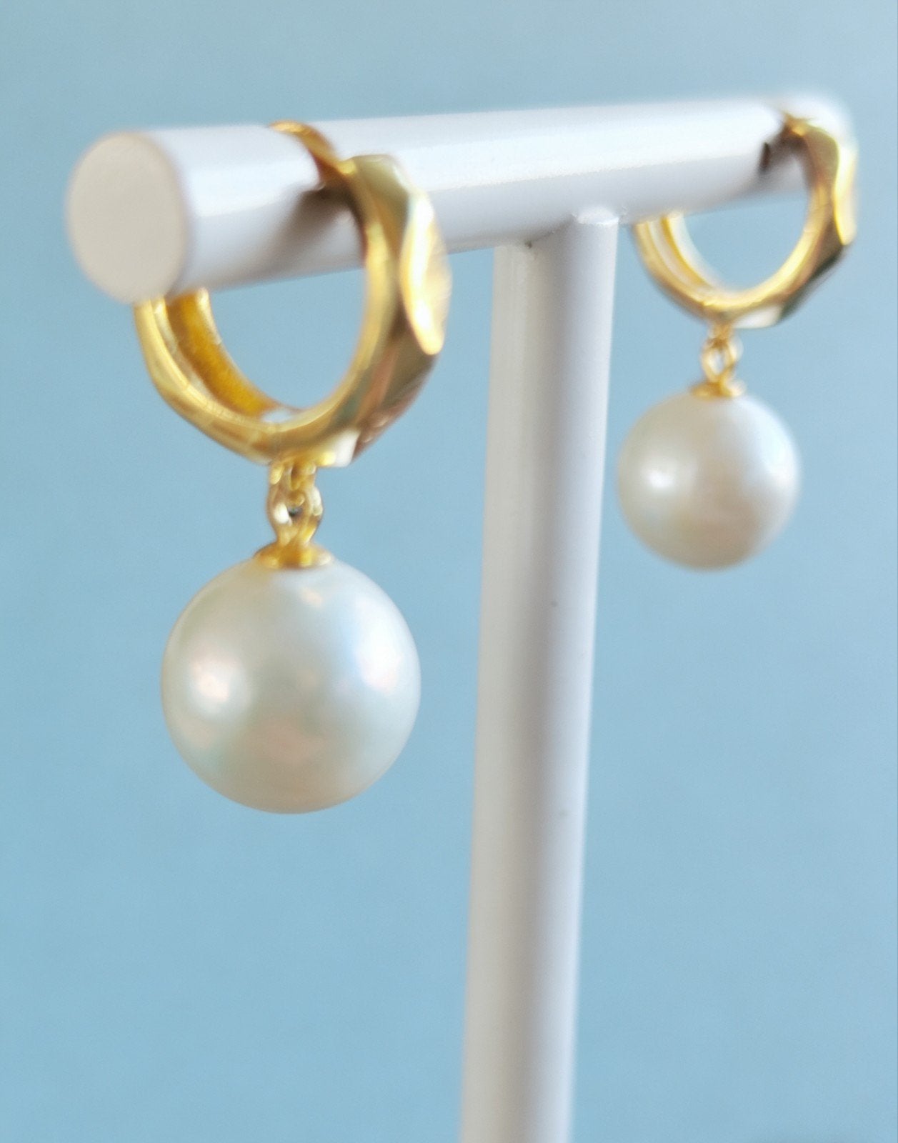 Handgemaakte  pareloorbellen, Ophalen of Verzenden, Nieuw, Goud
