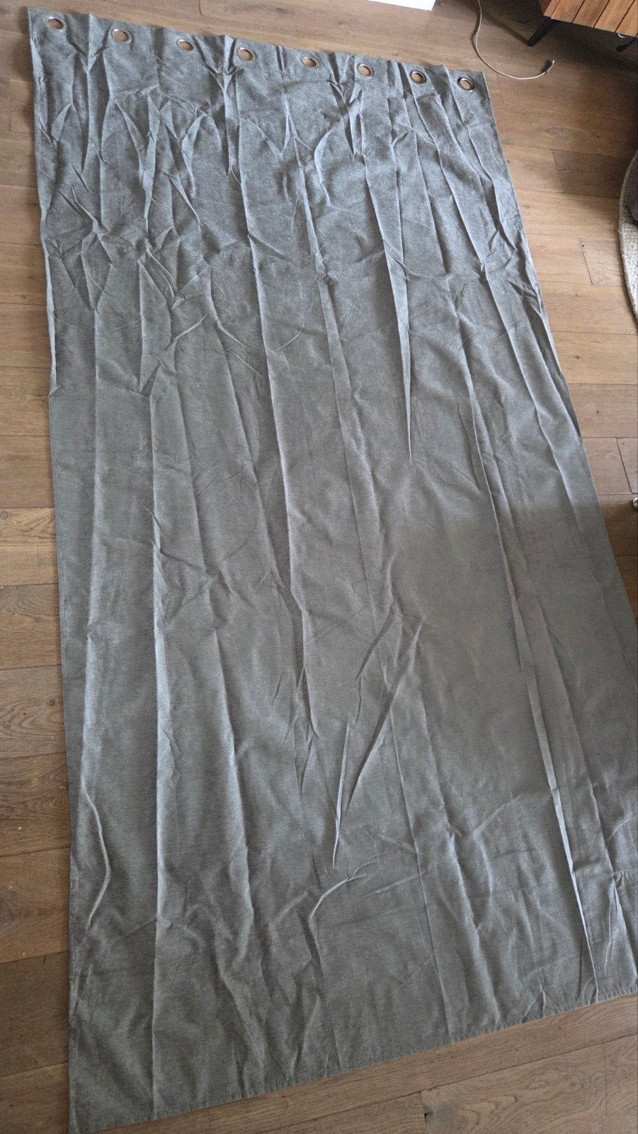 2x Grijze Gordijnen 140x260 cm met Ringen, Gebruikt, Ophalen of Verzenden, Met ringen, Gordijn