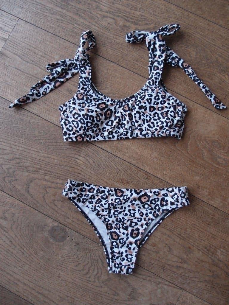 Leuke dames meisjes panter print Shein padded bikini maat XS, Overige typen, Meerkleurig, Ophalen of Verzenden, Zo goed als nieuw