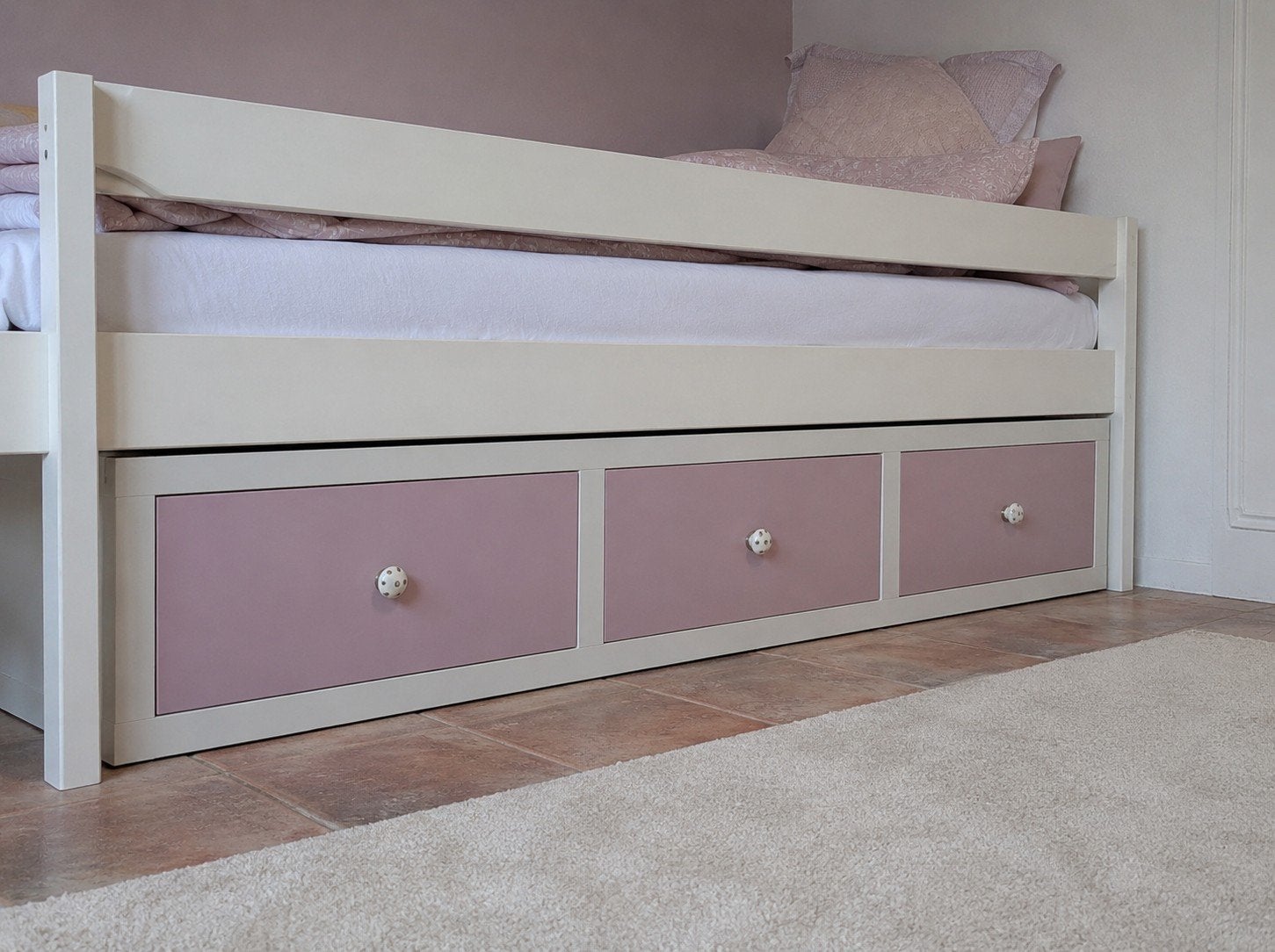 Ladekast onder bed 200 cm - bedkast, Ophalen, Zo goed als nieuw, 3 of 4 laden, 200 cm of meer