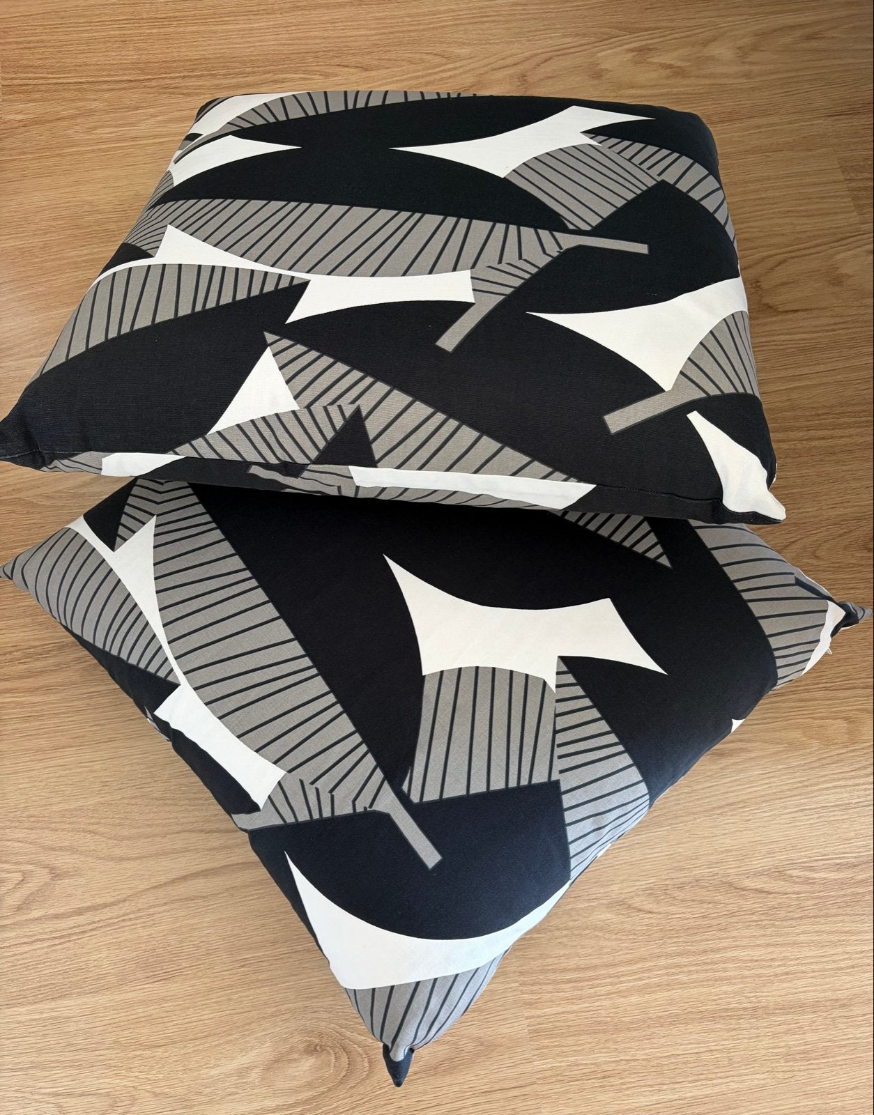 Set van 2 zwart-wit sierkussens met geometrisch patroon, Ophalen, Overige merken, Meerkleurig, Afneembare hoes