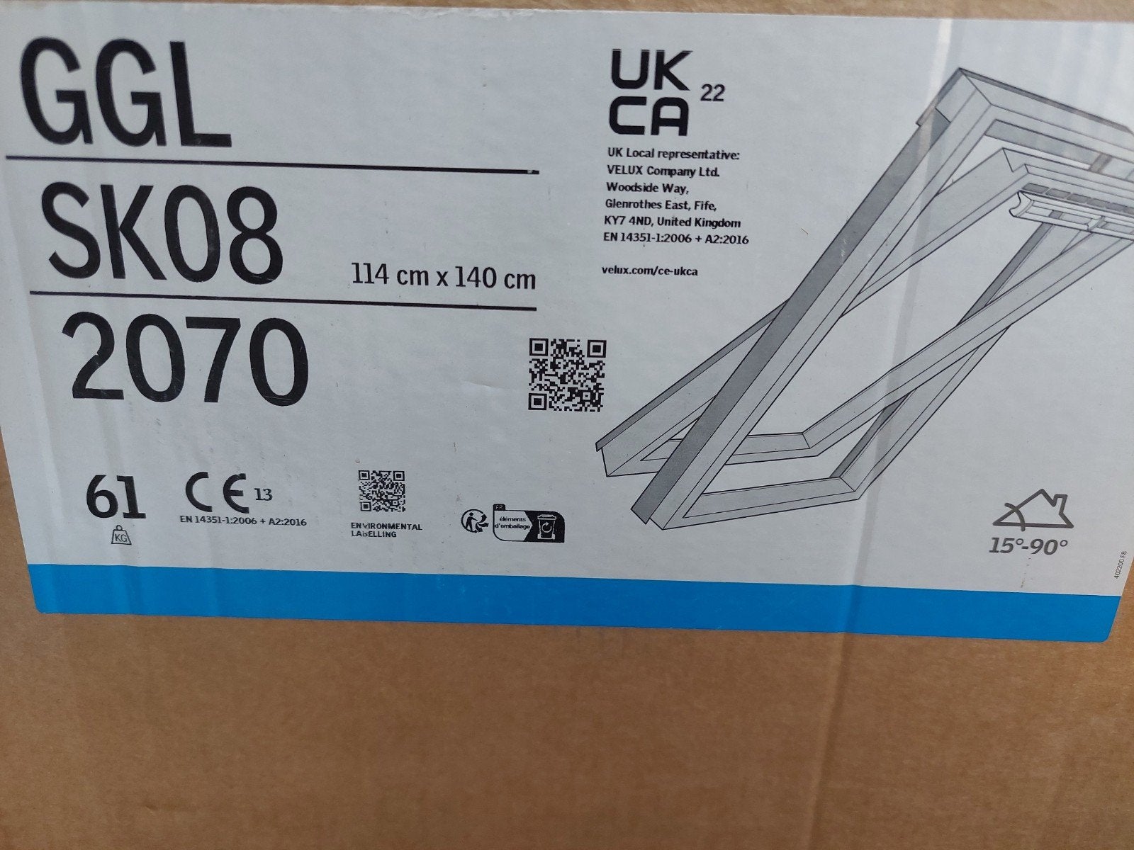 4x nieuwe velux ggl sk08 dakramen 114x140 cm met gootstukken, Doe-het-zelf en Verbouw, Glas en Ramen, Nieuw, Dakraam, Minder dan 80 cm