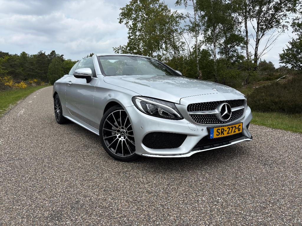 Mercedes-Benz C180 Cabrio Edition 1 AMG l Airscarf l 19''LM, Auto's, Automaat, 1800 kg, Zwart, Cabriolet