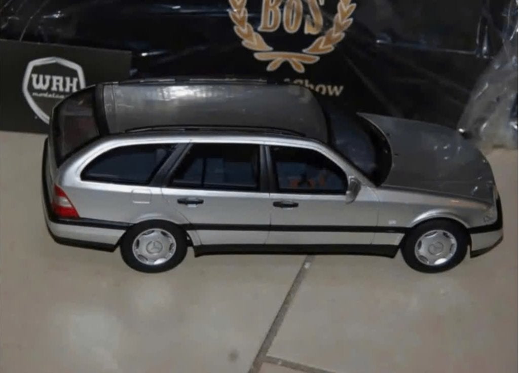 1:18 MERCEDES C200 STATION S202 zilver BOS029 BOS models WRH, Hobby en Vrije tijd, Modelauto's | 1:18, Verzenden, Zo goed als nieuw