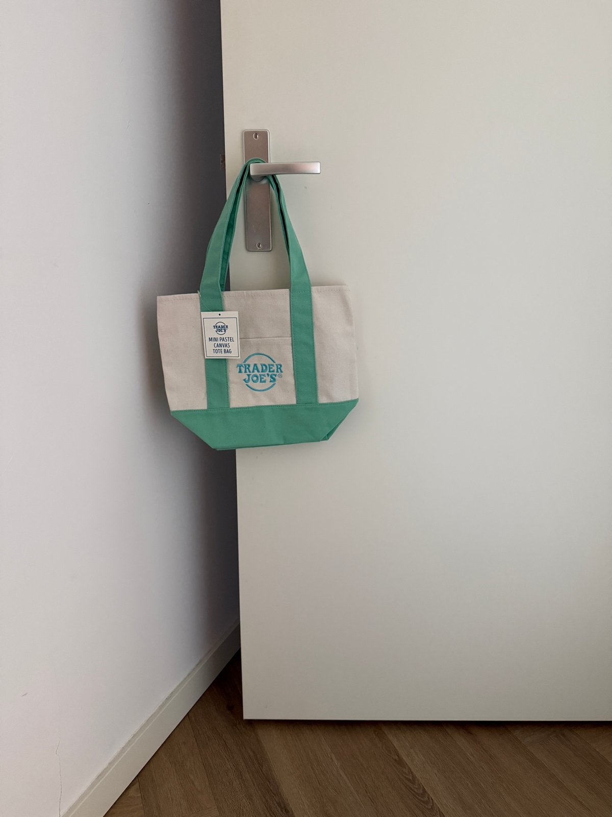 Pastel Groen Trader Joe's Mini Canvas Tote Bag - Nieuw, Ophalen of Verzenden, Nieuw, Groen, Shopper