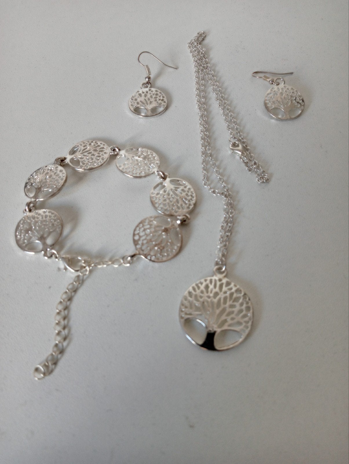 Sieradenset 'Tree of Life' - Ketting, Armband, Oorbellen, Ophalen of Verzenden, Nieuw, Zilver, Overige materialen