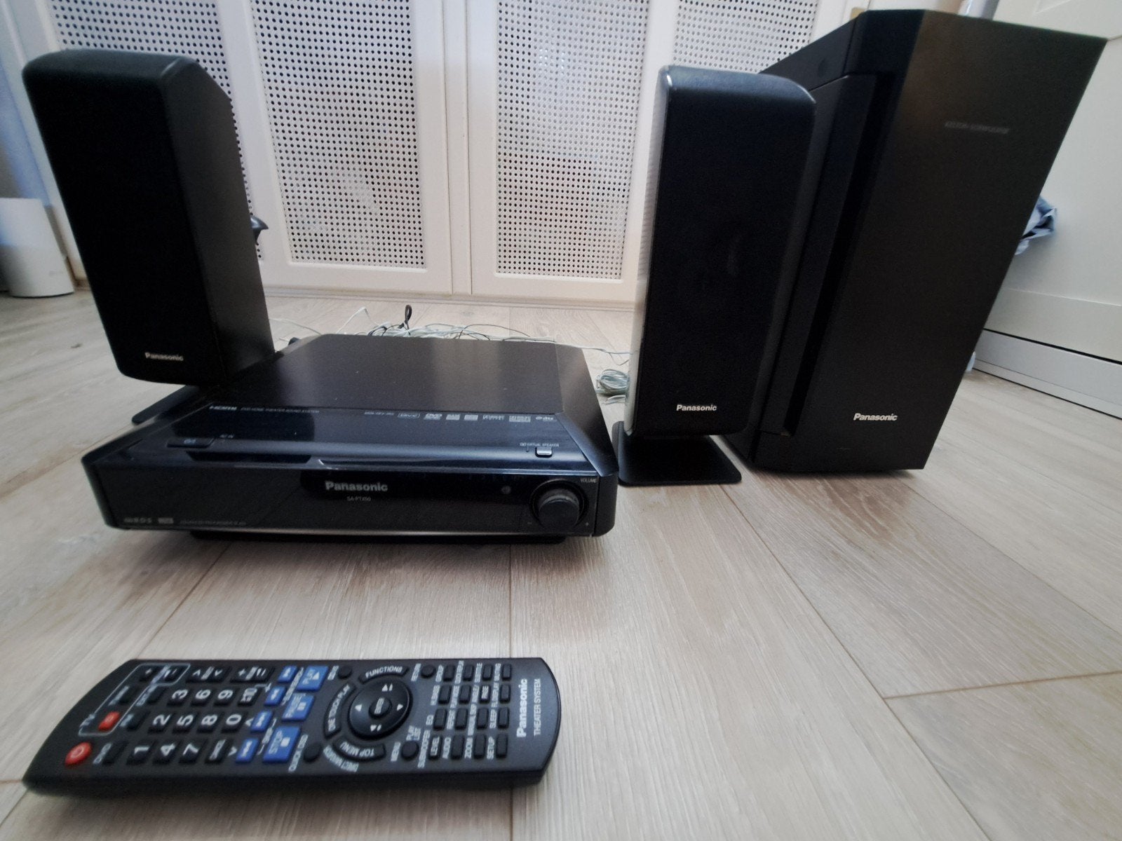 Panasonic SA-PTX50 Home Cinema Set met Subwoofer, Ophalen, Panasonic, 70 watt of meer, Dvd-speler