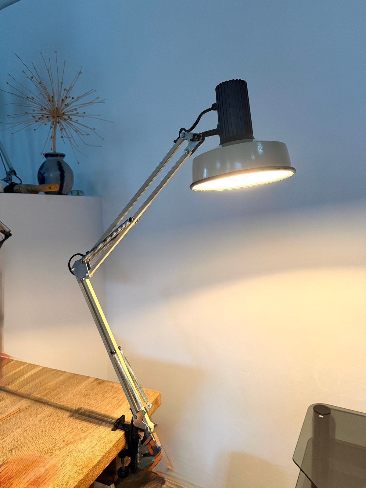 Vintage Vricotex architectenlamp, werklamp, schaarlamp