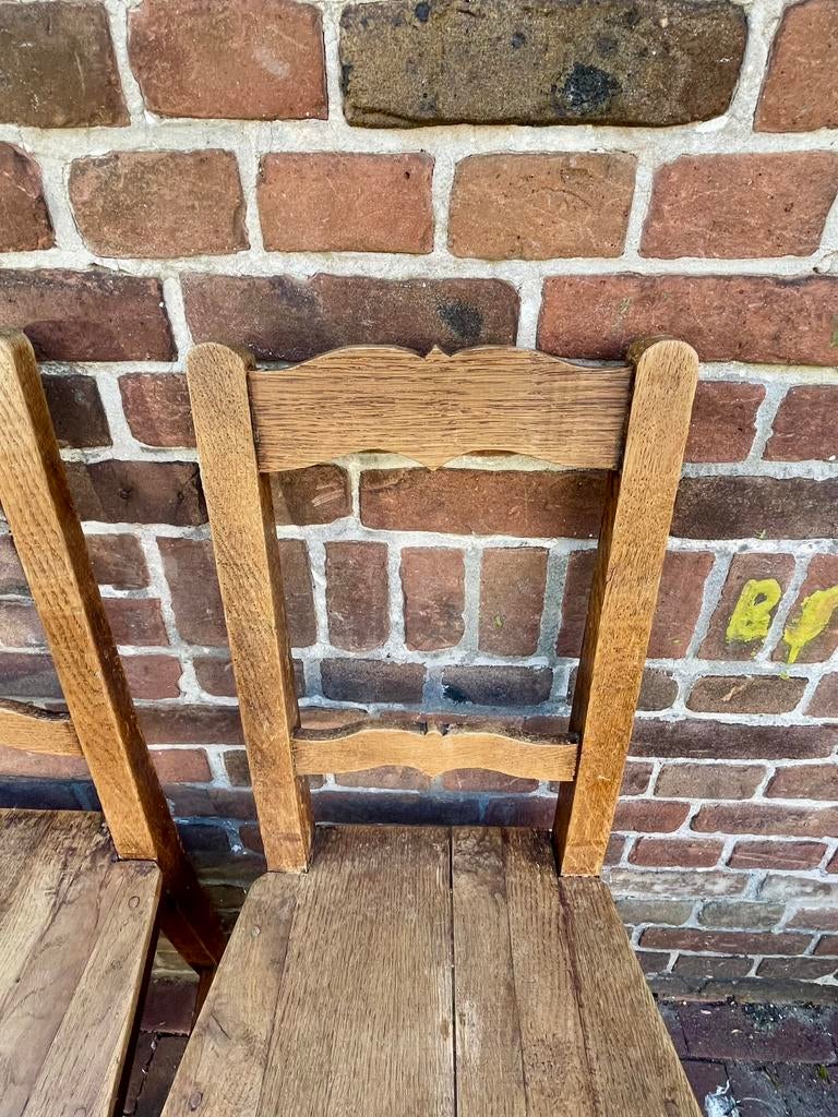 Set van 4 massief houten Franse stoelen, Ophalen, Gebruikt, Bruin, Landelijk