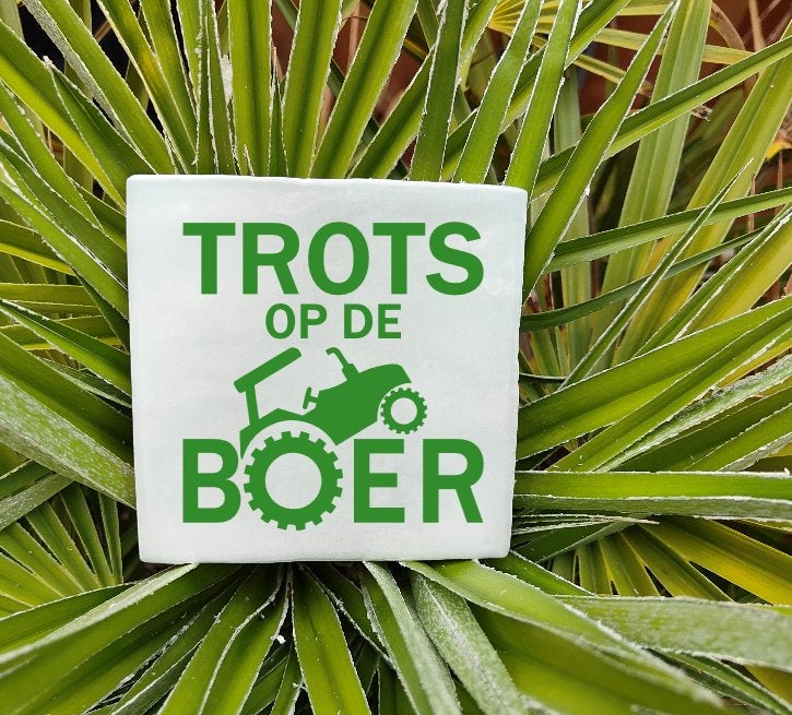 Trots op de boer tegel, Huis en Inrichting, Handgemaakt, Nieuw, Ophalen of Verzenden, 10 cm