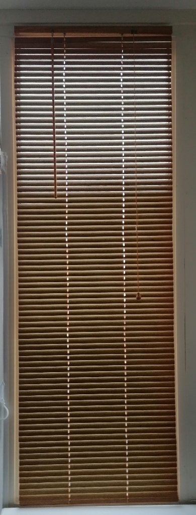 Jaloezieën houtkleurig aluminium 3 maten Vanaf € 25,00, Jaloezie, Gebruikt, Inclusief montageonderdelen, Metaal