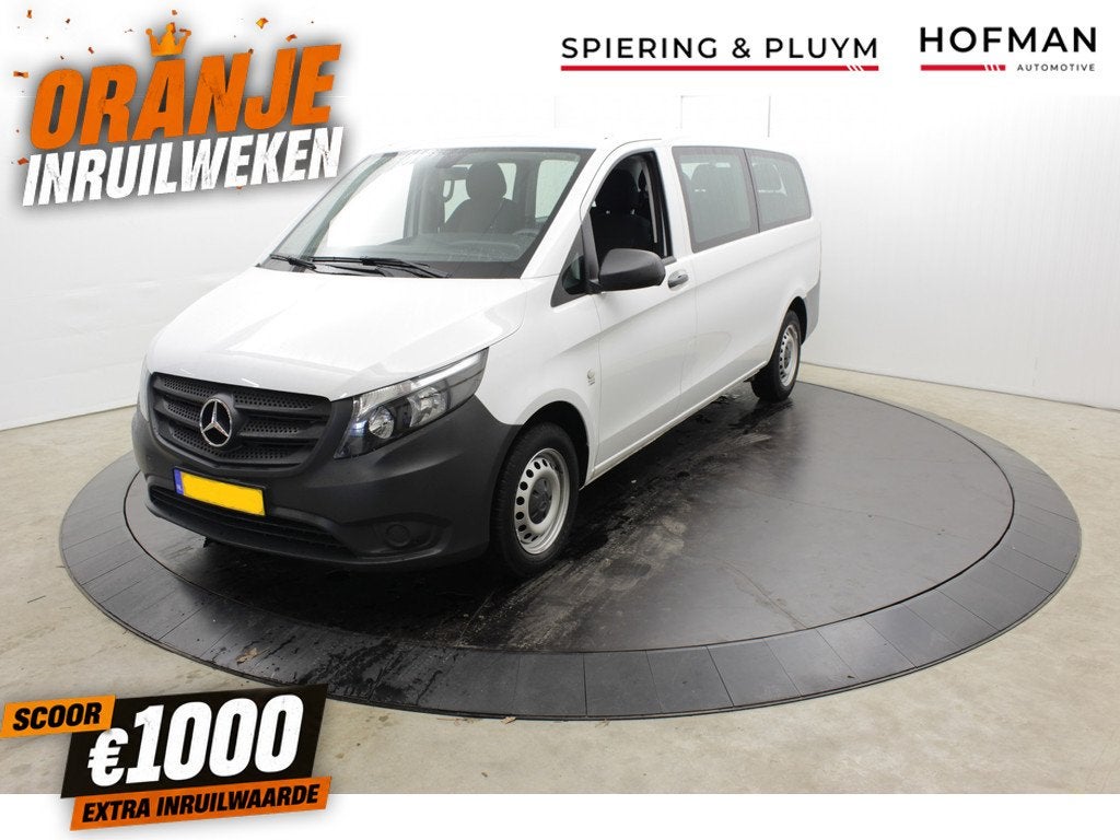 Mercedes-Benz Vito 109 BlueTEC XL L3 9 Personen Airco BPM-Vr, Auto's, Mercedes-Benz, Stof, Gebruikt, 255 €/maand, Wit